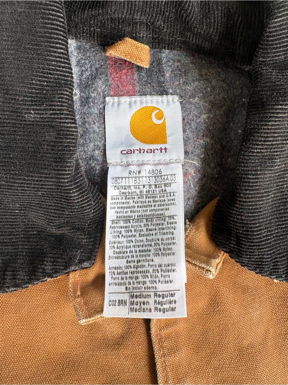 Vintage Carhartt C02 BRN Brown Chore Coat Medium - Picture 6 of 8